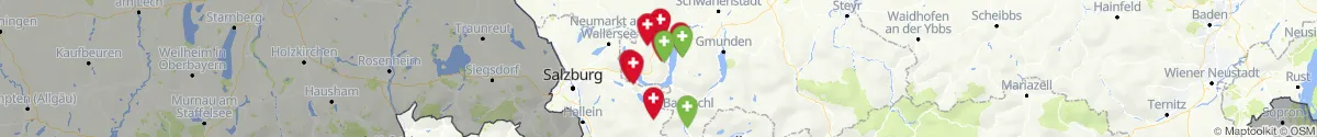 Kartenansicht für Apotheken-Notdienste in der Nähe von Oberwang (Vöcklabruck, Oberösterreich)